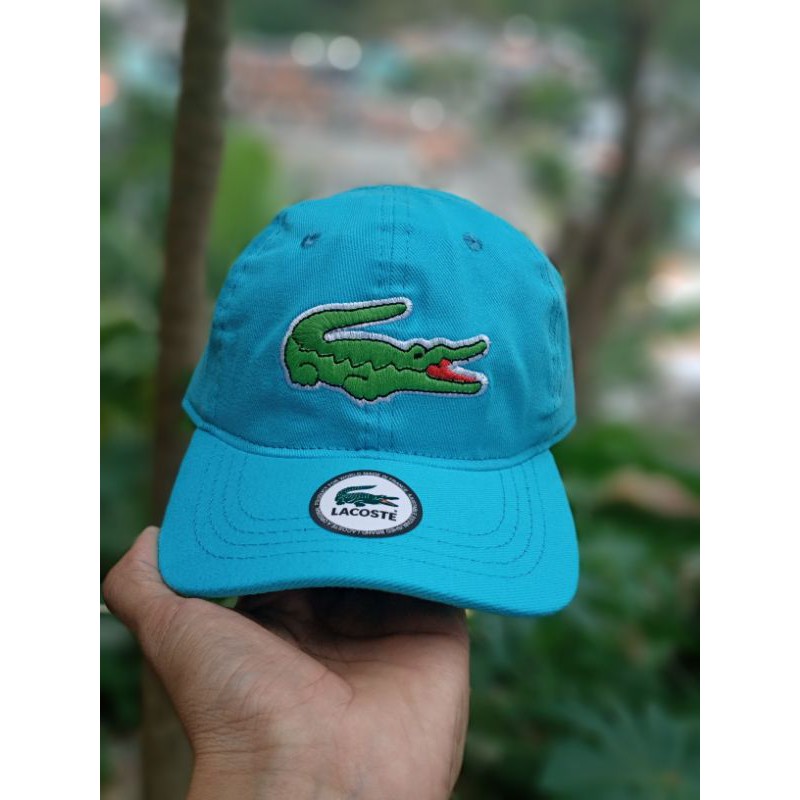 Bone Lacoste Big Croc Azul Claro Shopee Brasil