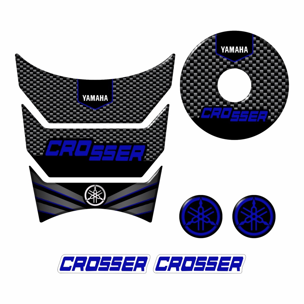 Protetor Tanque Tankpad Bocal Yamaha Crosser 150 tank pad Adesivo Azul 3d Resinado