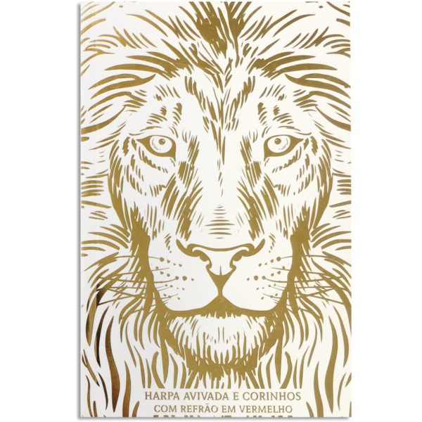 Harpa Avivada e Corinhos Leão Luxo Branca | Letra Hipergigante | Capa Dura em Oferta na Shopee