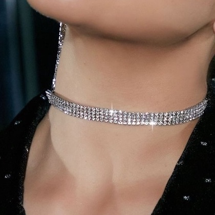 Choker de Luxo com Zircônia / Choker Sofisticado / Choker Extravagante / Gargantilha Com Zircônias / Colar com Zircônias Lindíssimo