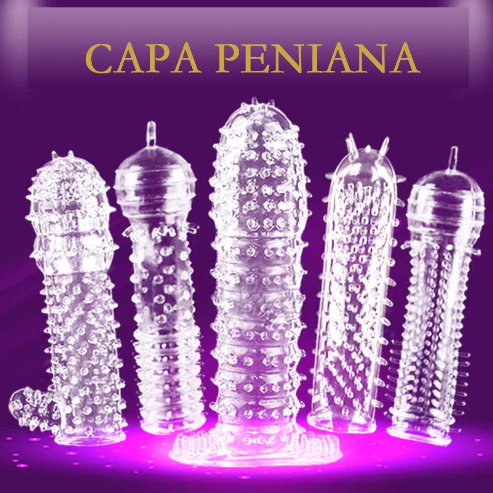 Capa Peniana em silicone com estimulador extender modelo variado CP-PN