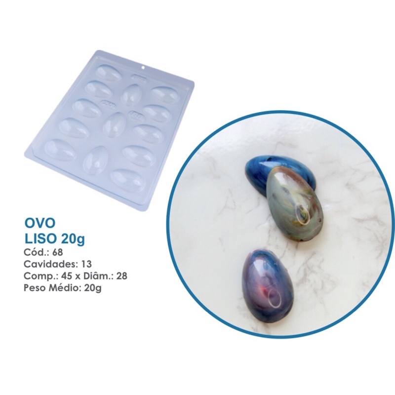 1~10 Forma Simples Ovo Liso 20g  68 -APLIQUE OVO 20 G   (J9) Acetato BWB Para Bombom e Doces Páscoa 2024 em Oferta na Shopee