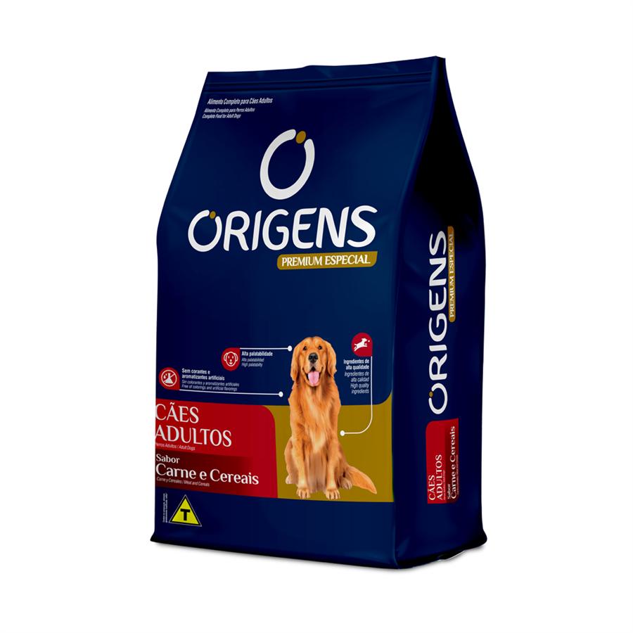 Ração Origens Para Cães Adultos Sabor Carne E Cereais 1Kg - Pets