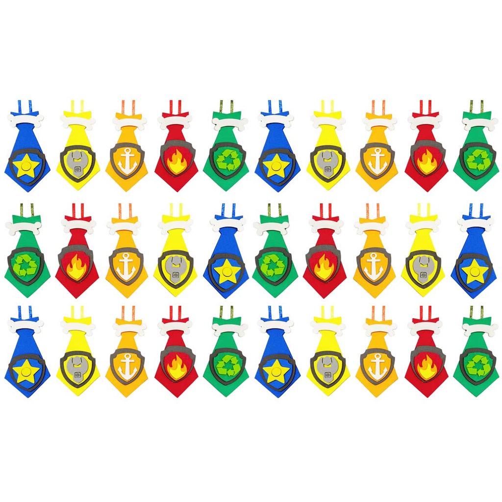 Kit50 gravata PATRULHA CANINA 5 personagens petshop cão gato