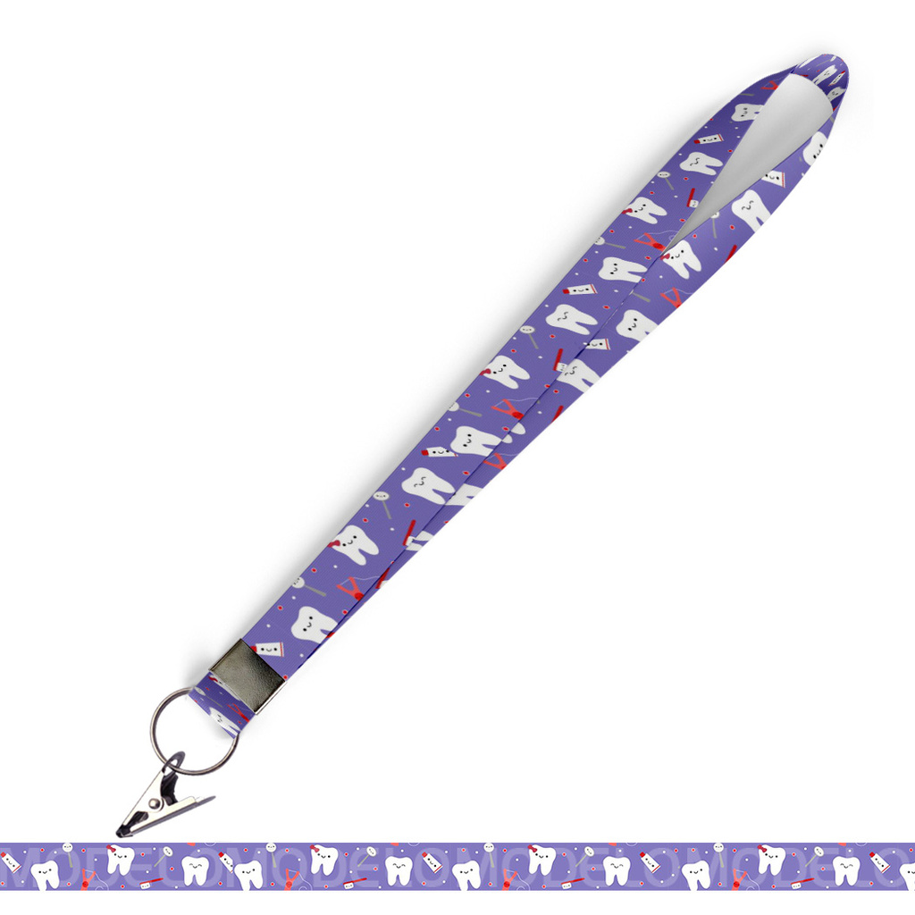 Cordão Dentes Dentista C0599P com Jacaré para Crachá | Shopee Brasil