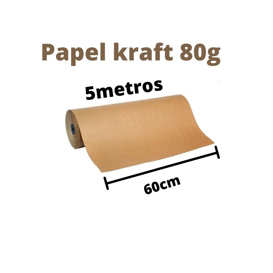 Papel Pardo Kraft 60cm X 500 Metros Bobina Para Embalagem Envio E Postagem Barato Marrom 2652