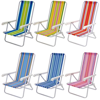 Cadeira de Praia Reclinável 4 Posições Aço 2004 MOR em Oferta na Shopee