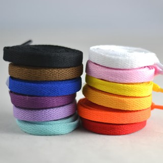 130-150 CM Cordões De Sapatos De Poliéster Com Atacadores Planos De 8mm De Largura Para Esportivos Sneaker 24 Cores
