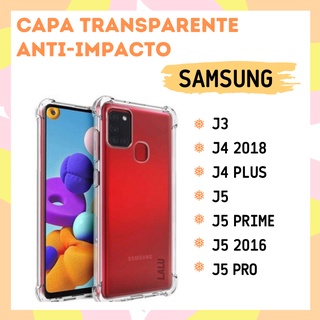 Capinha Transparente Anti Impacto Samsung J3/ J4 Plus / J5 / J5 Prime / J5 2016 / J5 Pro Capa Case Antiqueda (CF09)