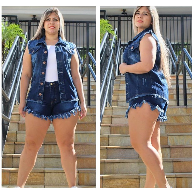 shorts jeans curto plus size