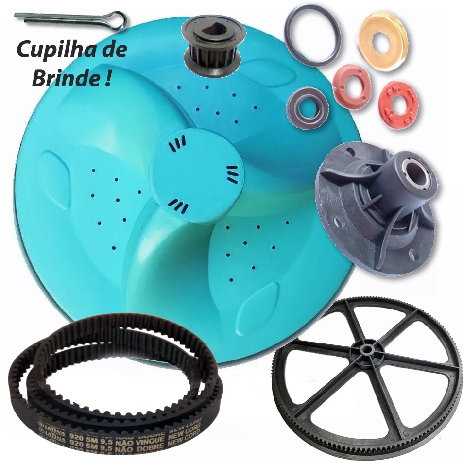 Kit Completo Agitador Batedor Latina Jade Rubi La551 La553 La555 Polias Correia Cupilha