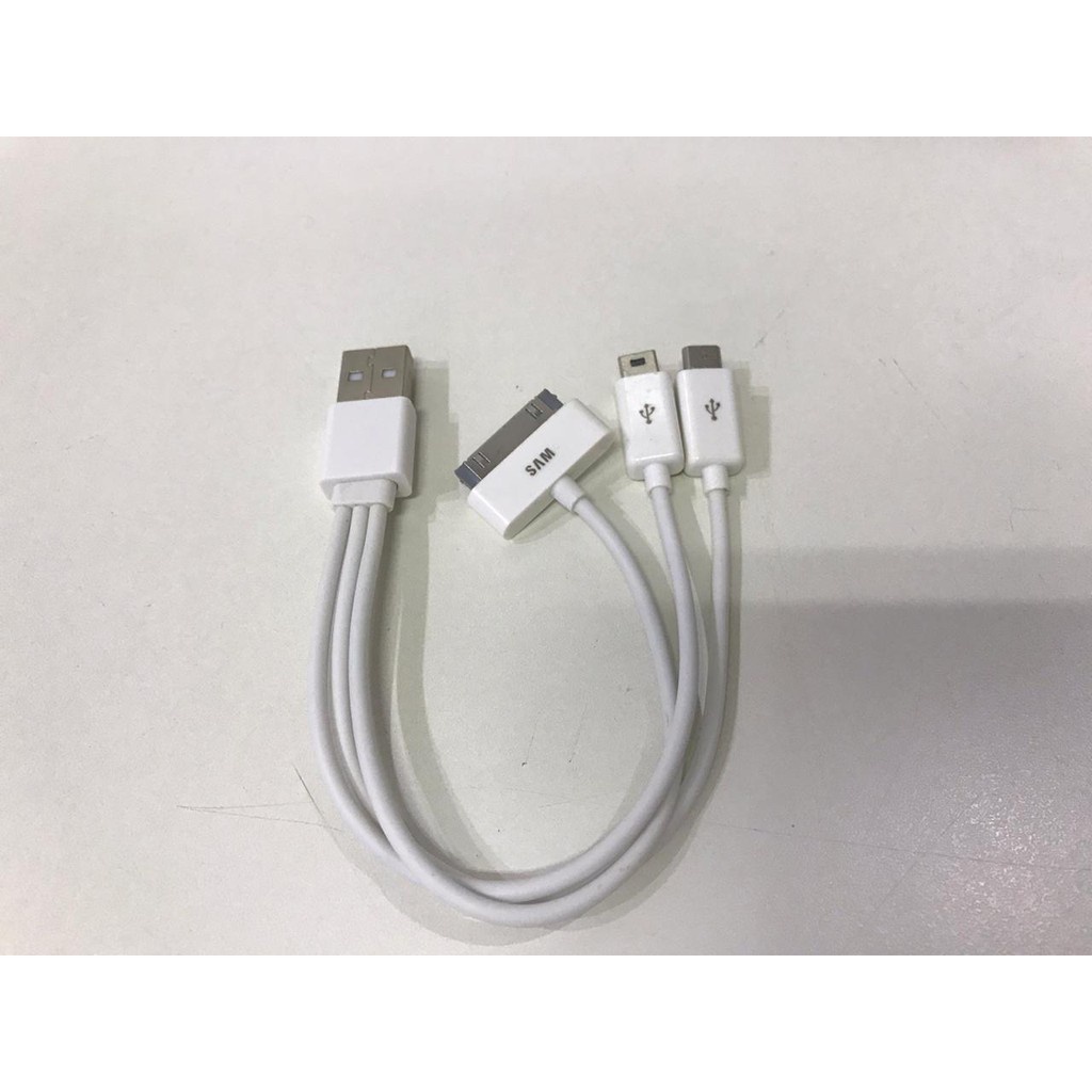 Cabo USB 2.0 Triplo Carga Dados V3 V8 Micro USB 5 Pinos 30 PINOS Multi Função