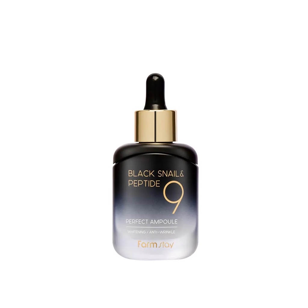 farmstay black snail peptide 9 perfect ampoule 35g em Oferta na Shopee