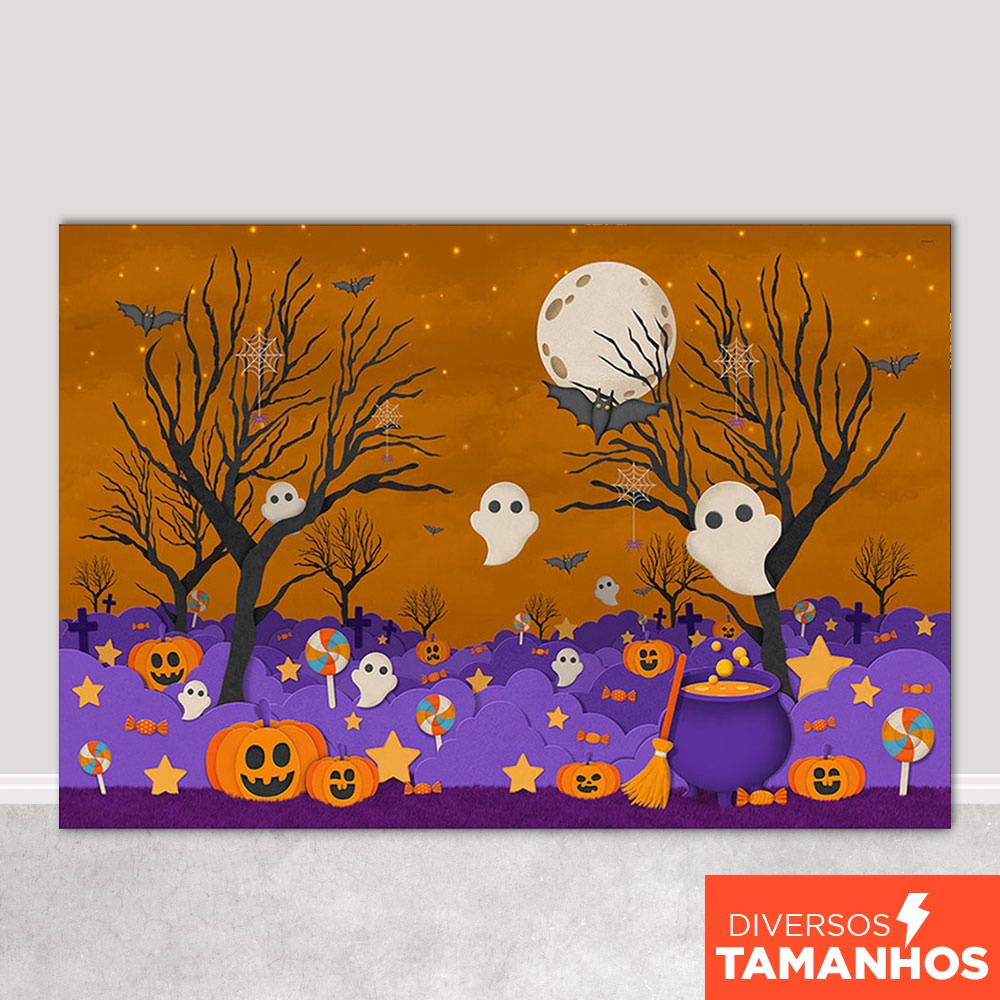 Fundo Fotográfico Halloween Dia das Bruxas Fantasmas Painel Em Tecido Sublimado - FFH-91 em Oferta na Shopee