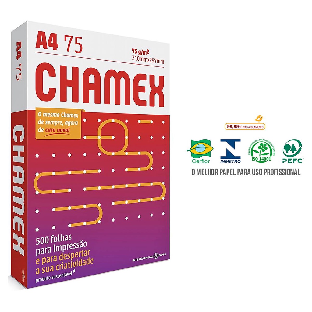 Papel Sulfite A G Resma Com Folhas Chamex Office X Mm International Paper Shopee