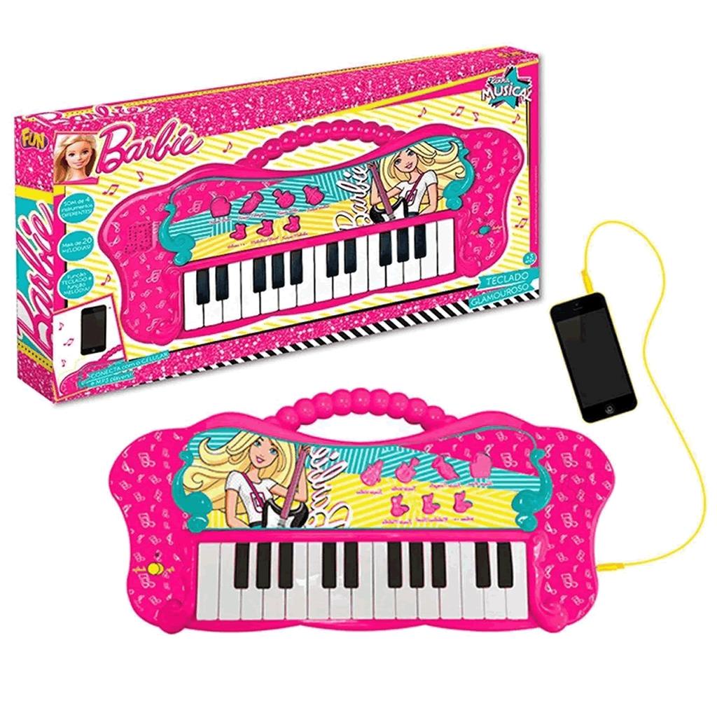 Brinquedo Teclado Fabuloso Da Barbie Com Funcao Mp3 Fun | Shopee Brasil