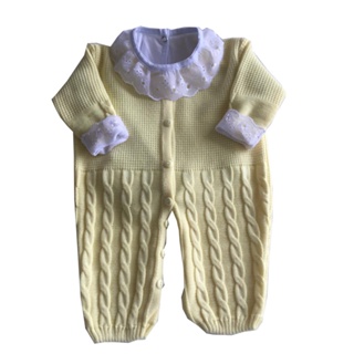 Macacão de Trico Para Bebê sem pezinho com body em Oferta na Shopee