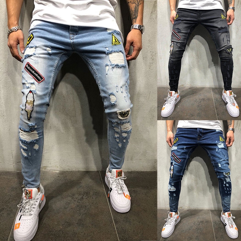 calça jeans masculina hip hop