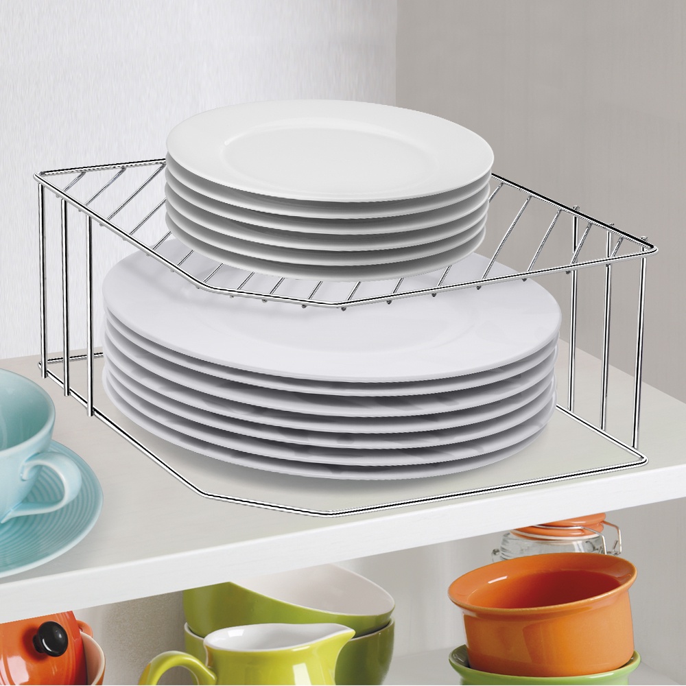 Cantoneira Organizadora De Apoiar Pratos Armário Dispensa Cromada Arthi em Oferta na Shopee