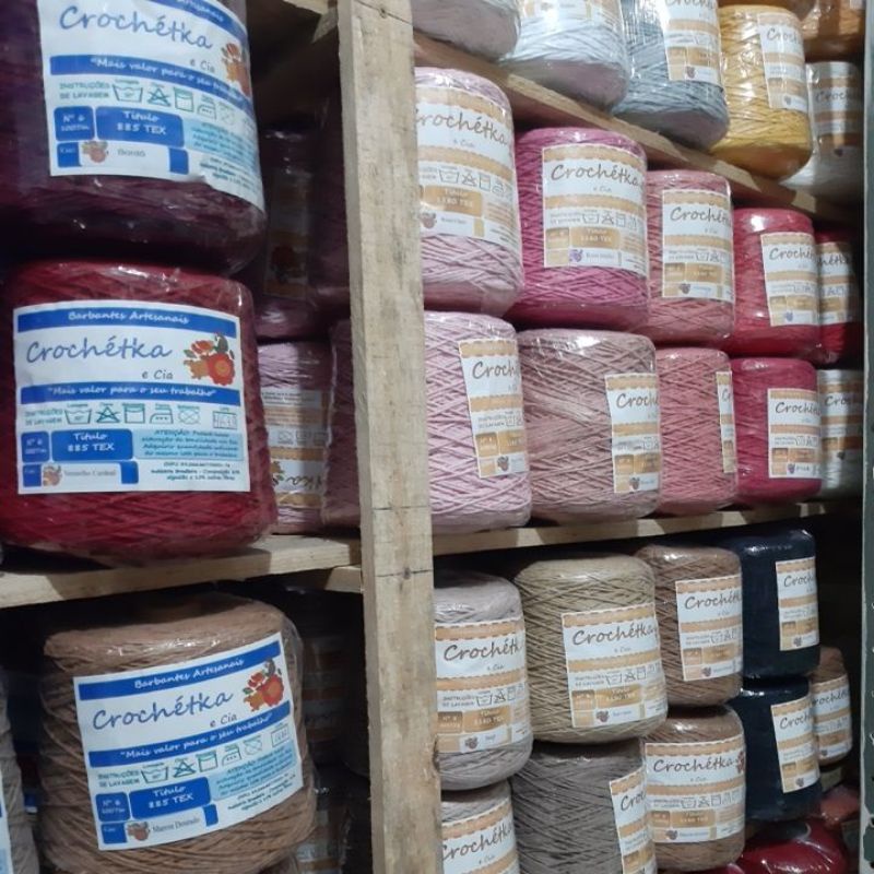 Barbante Crochétka fio 8 cone com 1 kg, fio macio, cores vivas em Oferta na Shopee