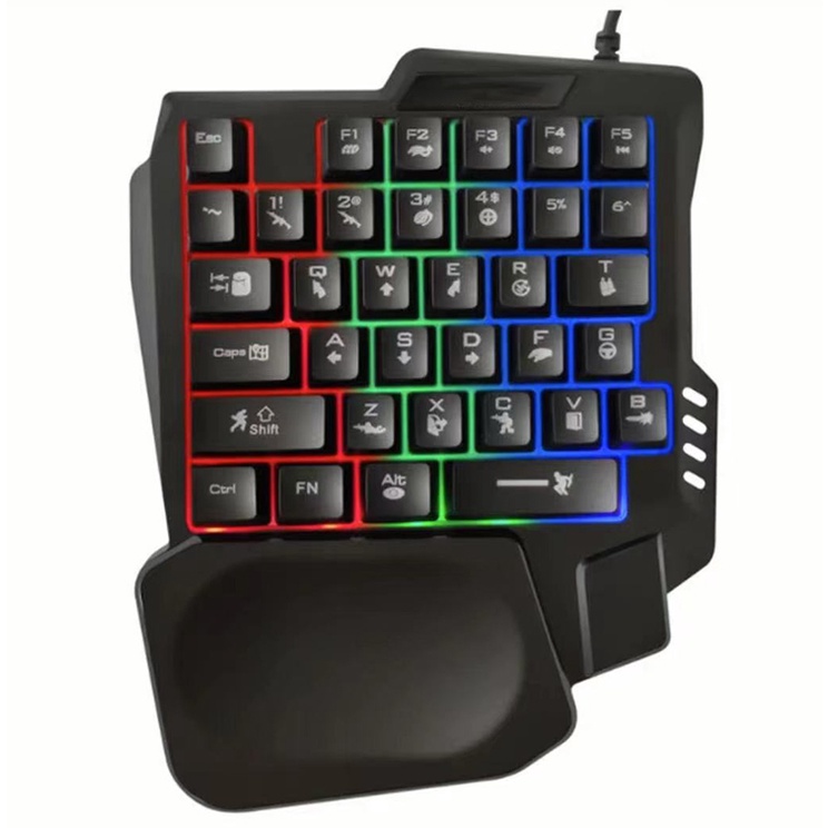 Teclado Semi Mecanico Gamer Single Hand Uma Mão Pc Celular