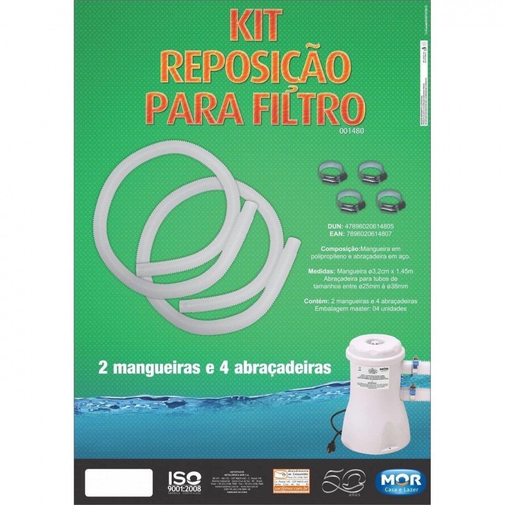 Mangueira 32mm com Abracadeira Reposicao Manutencao Bomba Filtro para Piscina