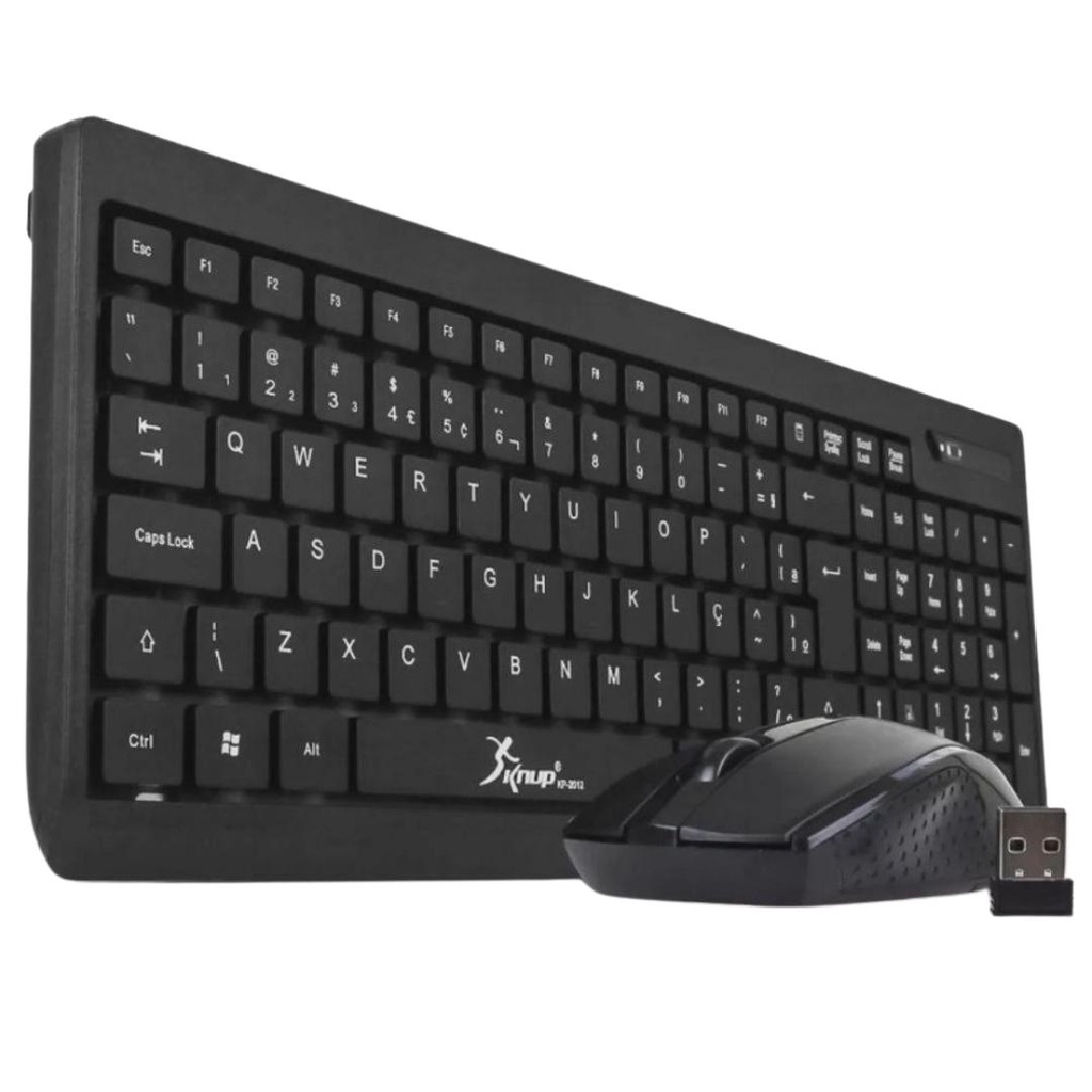 Kit teclado e mouse wireless bluetooth 2 4ghz pc usb kit sem fio knup
