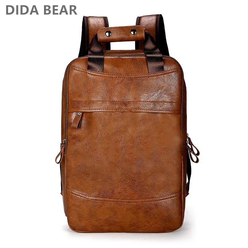 DIDA Urso 2022 Novos Homens Mochila Bagpack Grande laptop Mochilas De Couro PU Masculino Casual Schoolbag Para Adolescentes Meninos