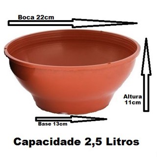 10 Vasos Plástico Cuia 22 Cm de 2,5 Litros - Rosa do Deserto, Jardim, Orquídeas, Samambaia etc em Oferta na Shopee