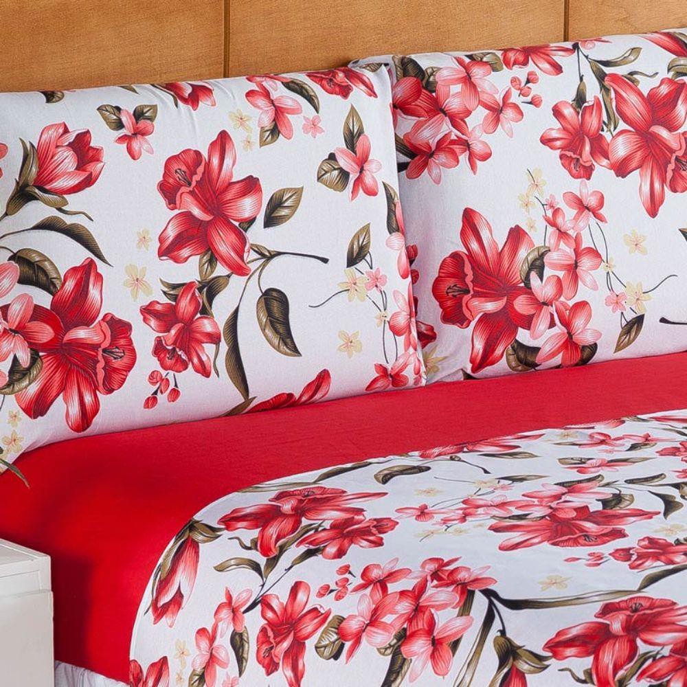 Jogo de Cama Lençol Casal Padrão 3 Peças Cama Box Estampado (Lindas Estampas)