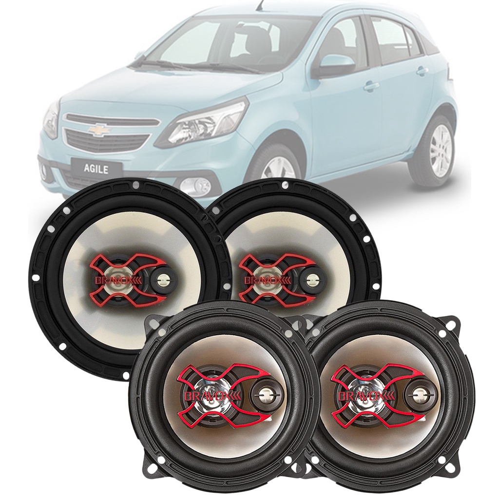 Alto Falante Automotivo 4 Bravox Frente Trás Gm Agile em Oferta na Shopee