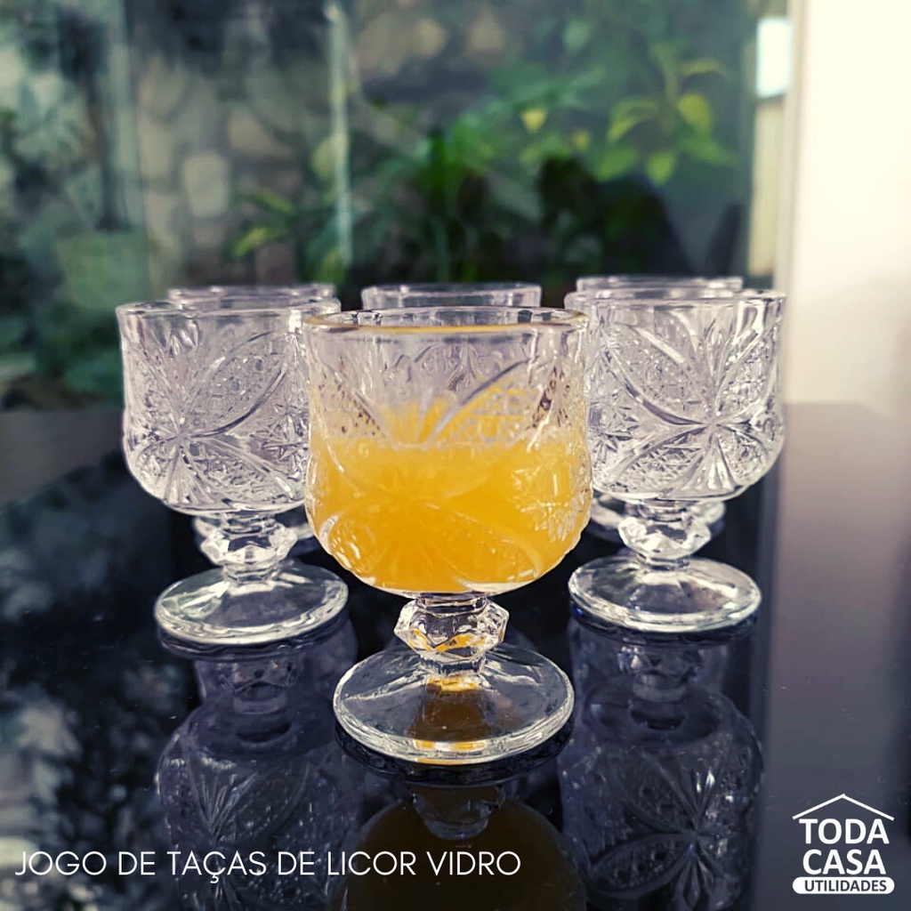 Taça de Vidro Licor - Jogo com 6 unidades - Kit 6 Taças Para Licor