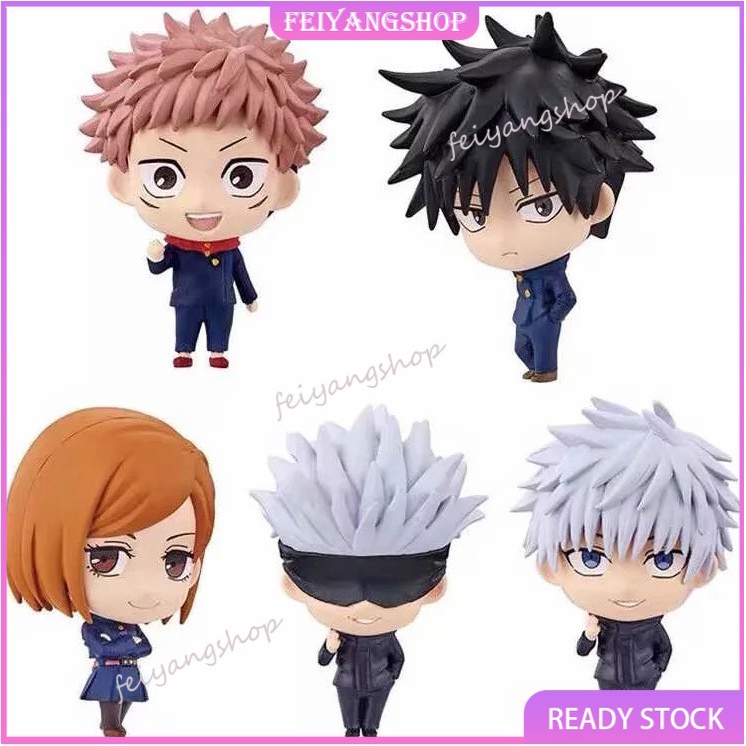 5 Peças Conjunto Jujutsu Kaisen Figura Ryomen Sukuna Yuji Itadori Fushiguro Megumi Gojo Satoru