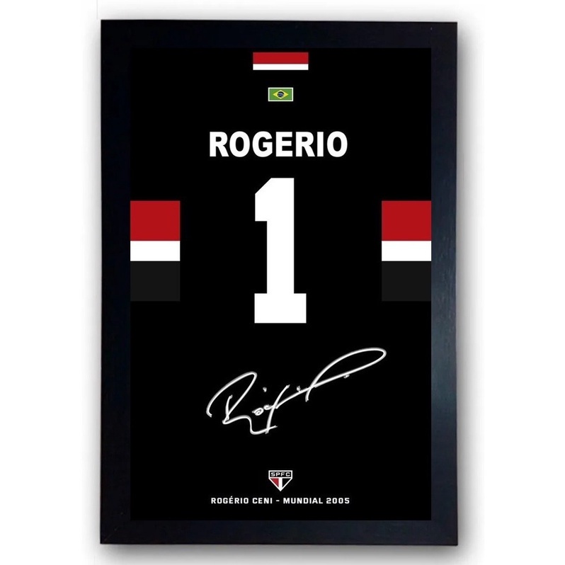 Quadro Rogerio Ceni com moldura 44cm
