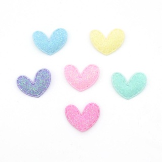 120Pcs 1.5 * 2cm Glitter Coração Applique pano acolchoado parches para roupas cabeçalho Pin casamento DIY decoração em Oferta na Shopee