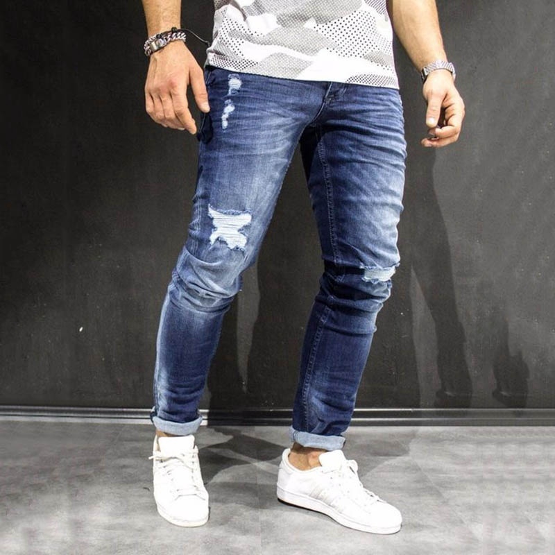 calça jeans masculina preta rasgado