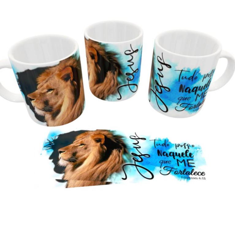 Caneca Evangélica Tudo posso naquele que me fortalece