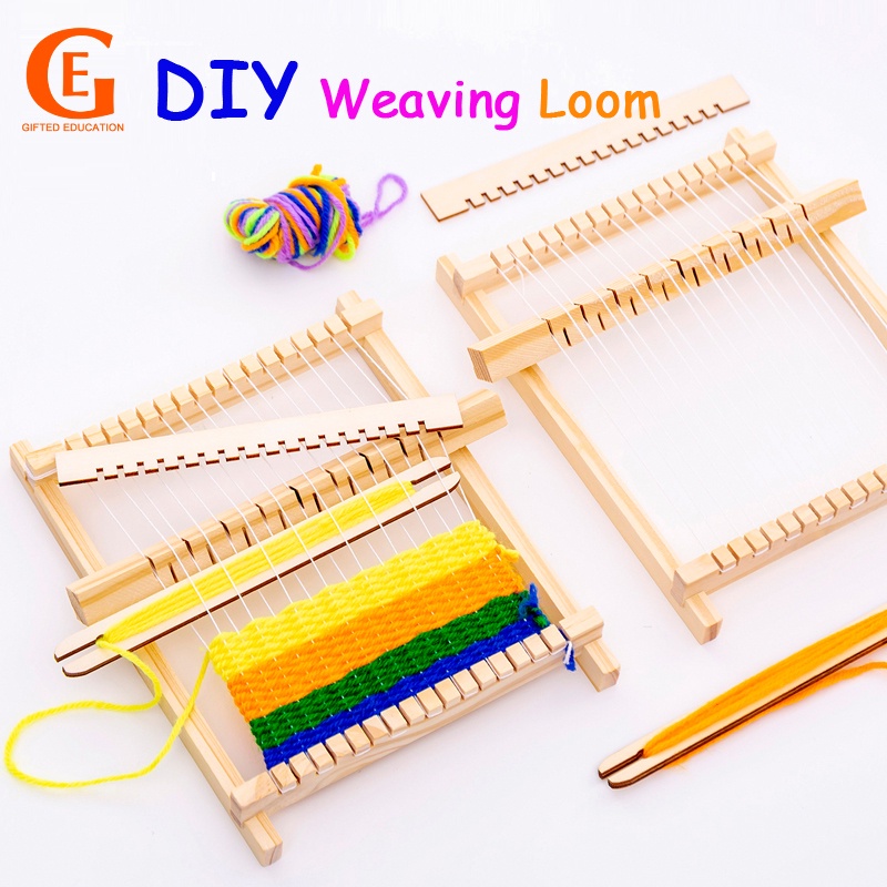 Crianças Diy Tecelagem Tear Artesanal De Madeira Máquina Tricô Brinquedo Tecer Ferramenta Descompressão Brinquedos Educa