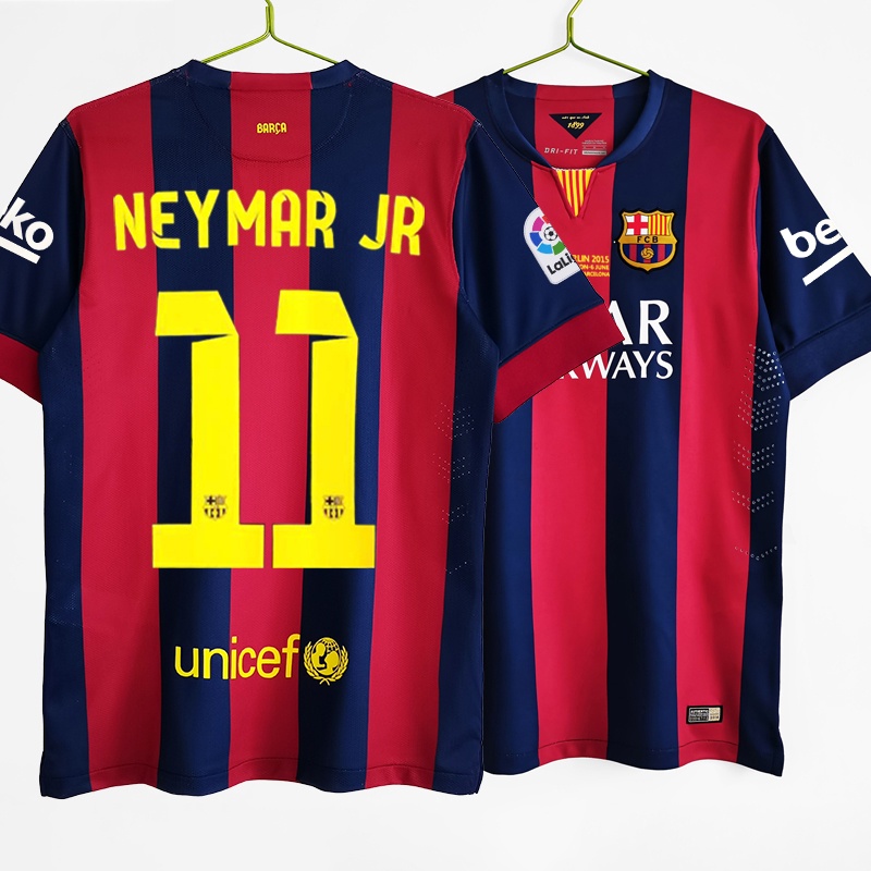 Camiseta Barcelona 2014 2015 De Alta Qualidade Com Impressao 11 Neymar 10 Messi 6HSK Corre Que Ta Baratinho