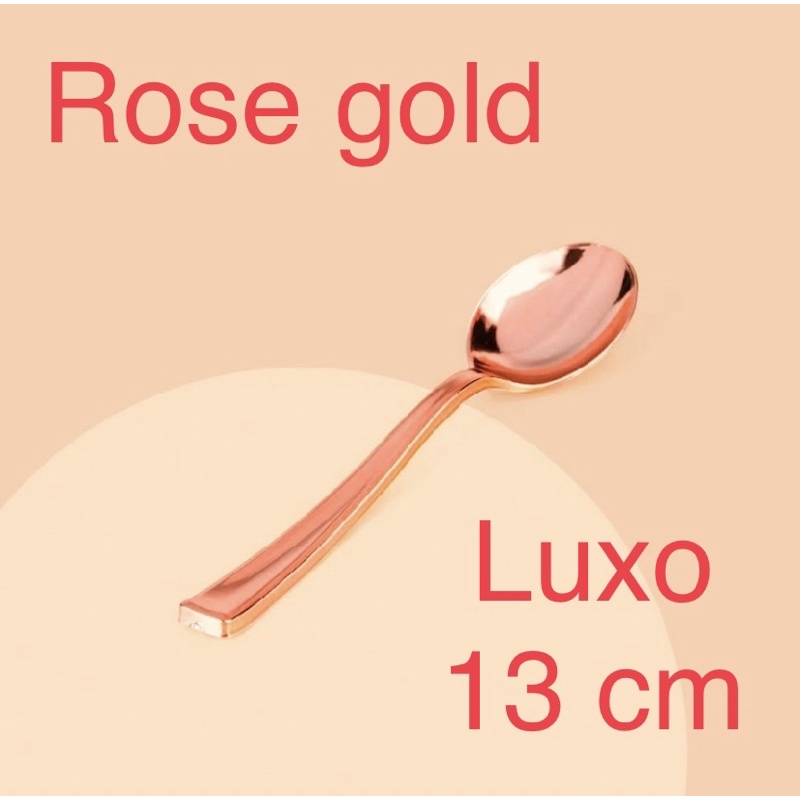 40 colher para ovo de páscoa rose gold / dourada luxo 13 centímetros