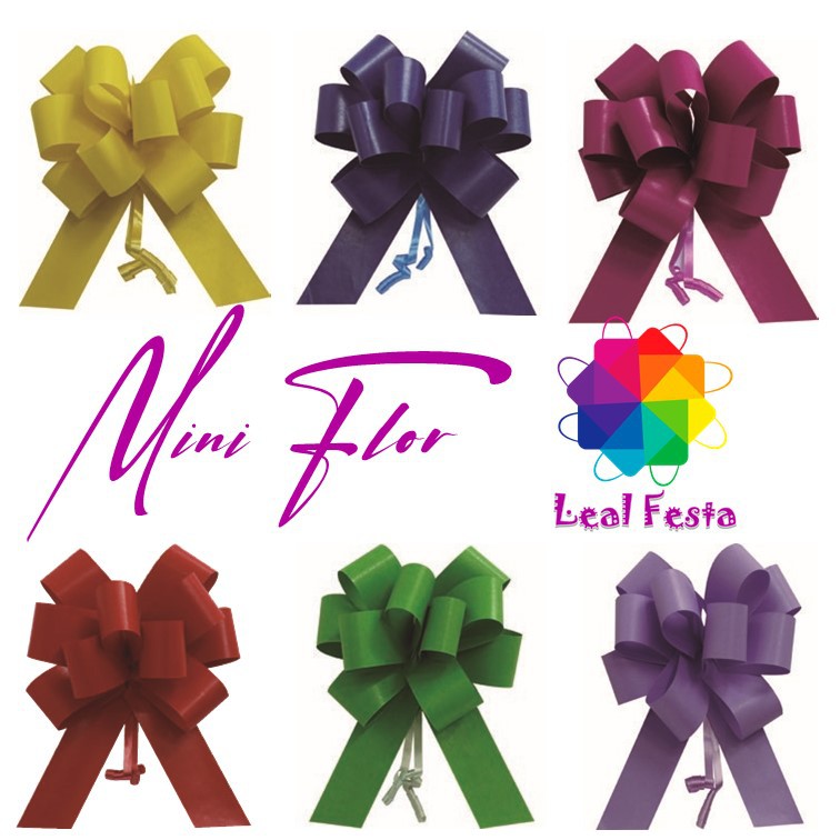 Laço Pronto Para Presente e Embalagem Laços Cores Lisas  Flor Mini 10 Unidade