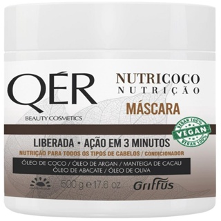 Máscara Nutrição Vegano Nutricoco QÉR Griffus 500g em Oferta na Shopee