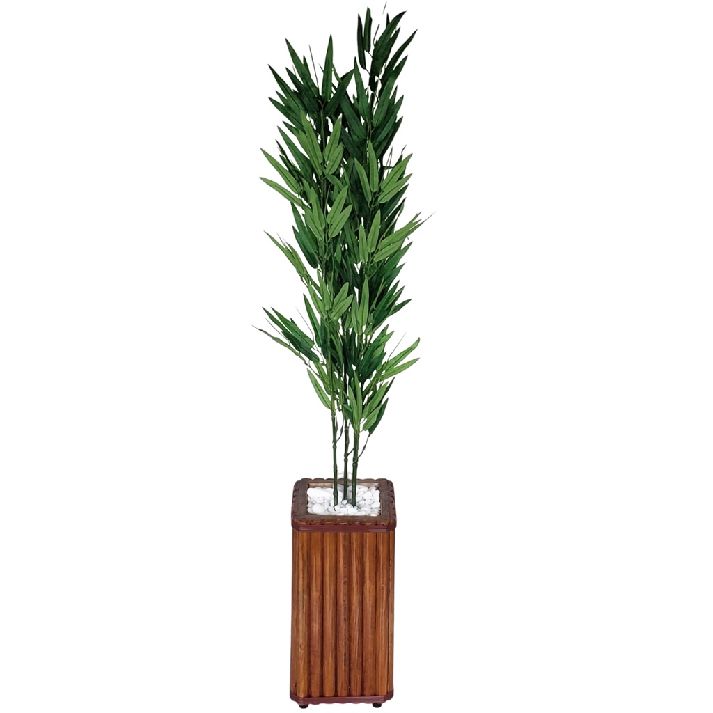 Kit Bambuzinho Da Sorte Planta Artificial Com Vaso Decorativo | Shopee  Brasil