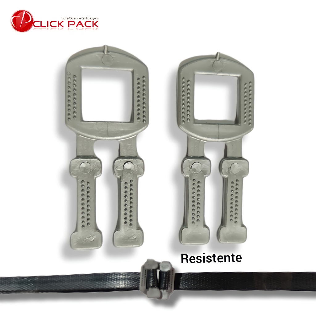 Fivela Plastica Arquear Cinza 1000 Peças - 10 Ou 13mm Click Pack Embalagens
