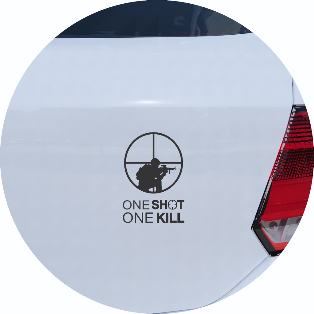 Adesivo de Carro One Shot One Kill Airsoft