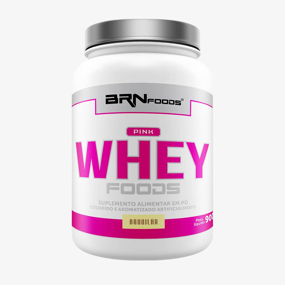 Whey Protein Pink Whey Pote 900g - BRNFOODS Suplemento em pó com colágeno para mulheres