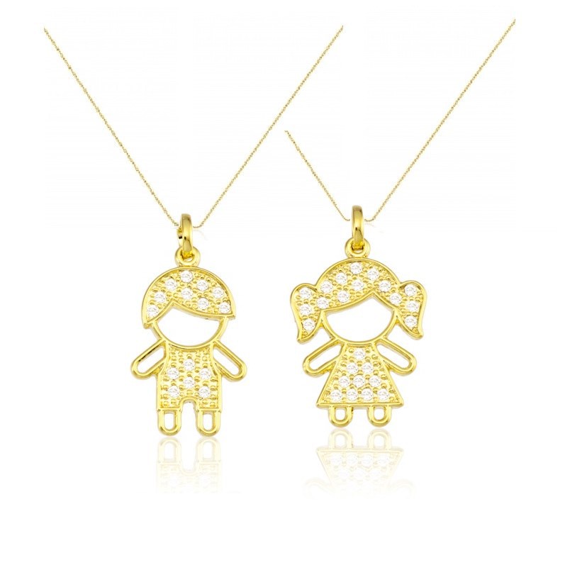 Colar Semijoia Cordão de Ouro Banhado Corrente Não é Bijuteria Colares Femininos Gargantilha Garantia Colar Criança Rosto Vazado Cabelo e Roupa Cravejados