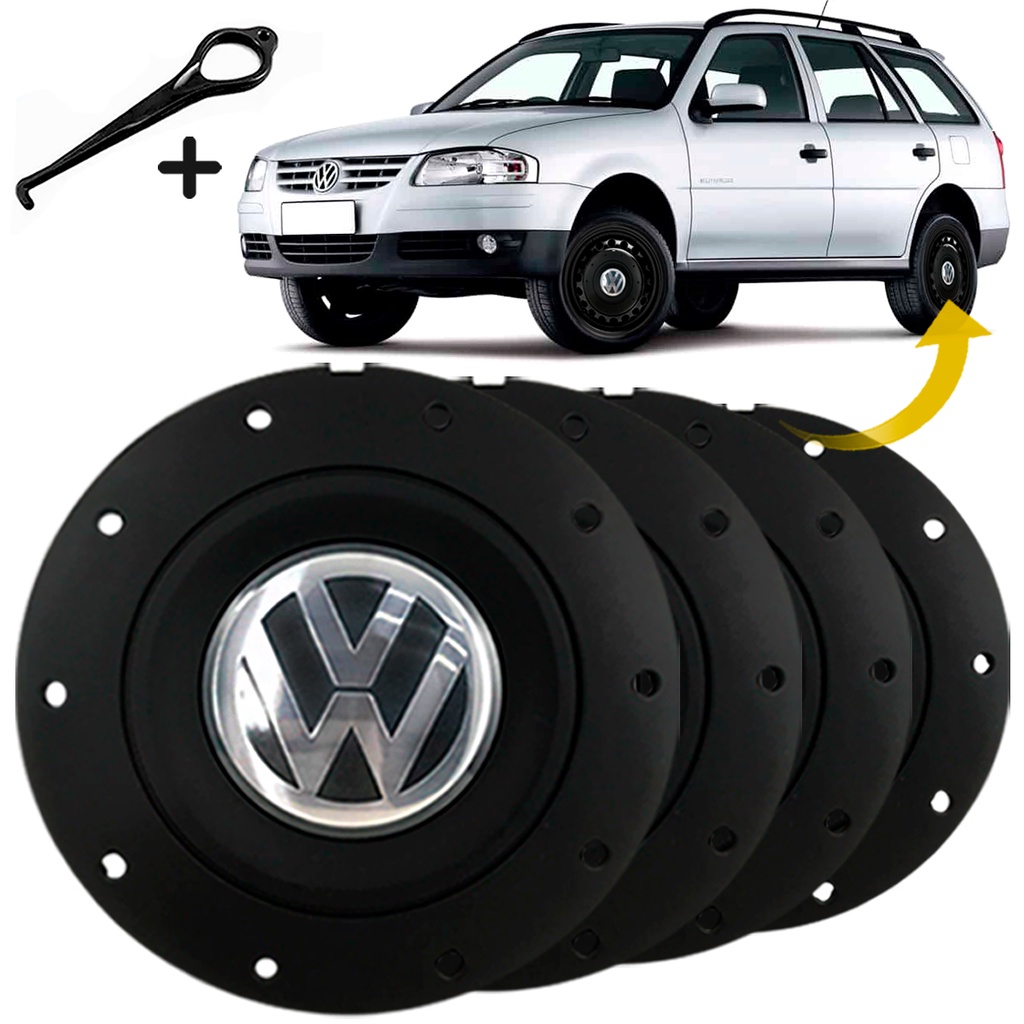 Kit Jogo Calota Centro Roda Vw Parati Amarok Aro 13 14 15