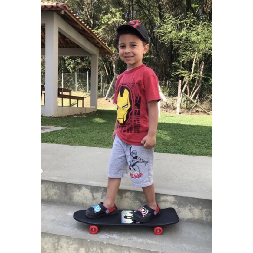 Super Skate Radical Colorido Plástico 4 Rodas Brinquedo Varias Cores Divertido