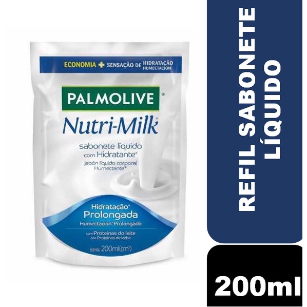 Refil Sabonete Líquido Palmolive Nutri-Milk Hidratante 200ml em Oferta na Shopee